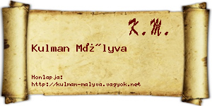 Kulman Mályva névjegykártya
